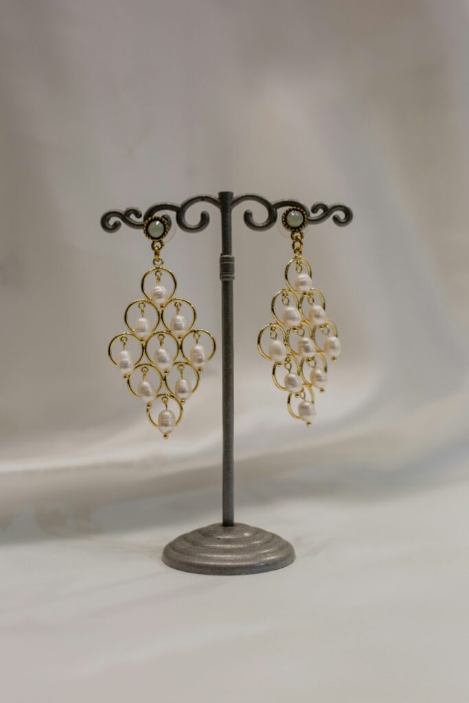 beautiful elegant silver earrings
