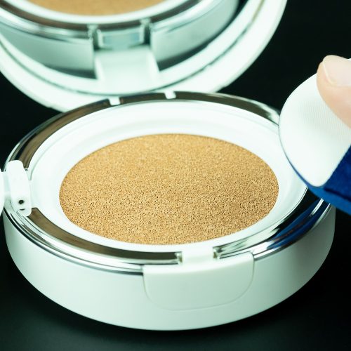 Dewy finish cushion foundation makeup look