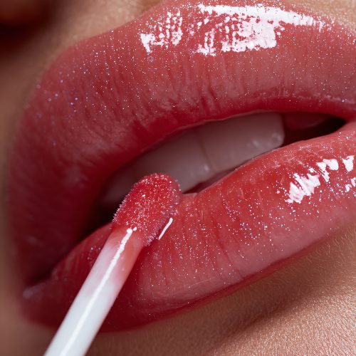 Rare Beauty Lip Oil in sleek packaging on a clean background