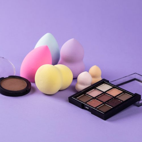 Different shapes of makeup sponges for various applications