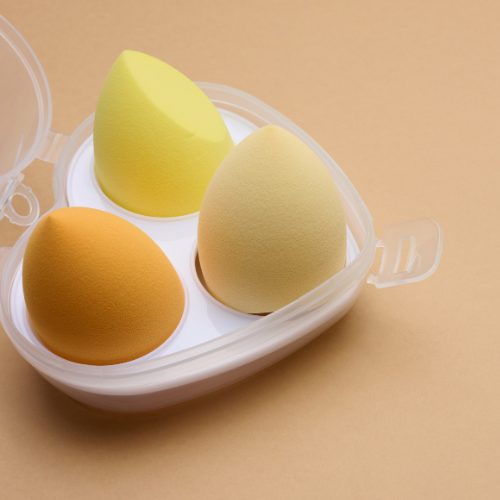 Soft beauty blender sponge used for seamless foundation application